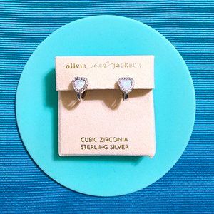 Olivia and Jackson heart shaped earrings Silver/Light Blue toned earrings/NWT